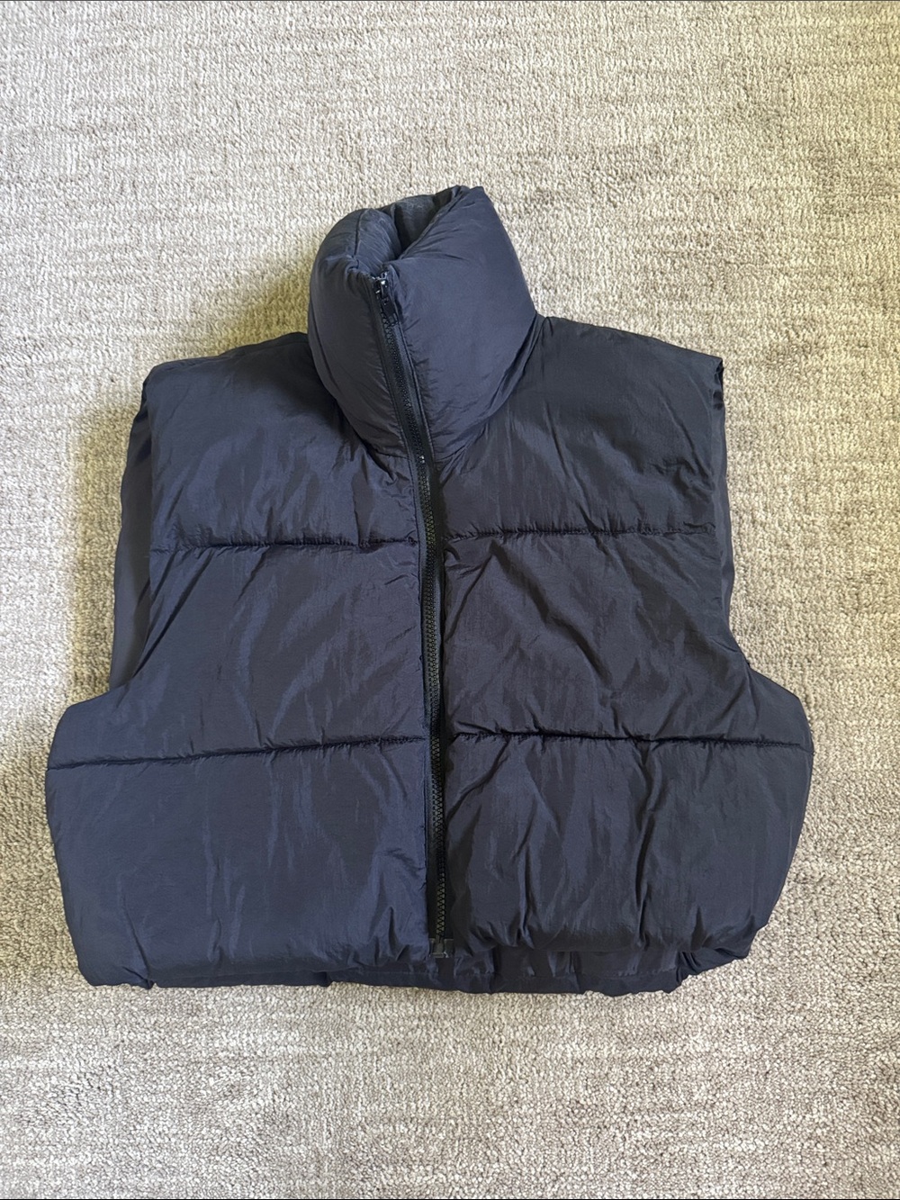 Women’s Crop Puffer Vest - Black XL